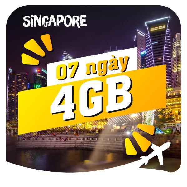 eSIM du lịch Bluecom Singapore 4GB/7 Ngày