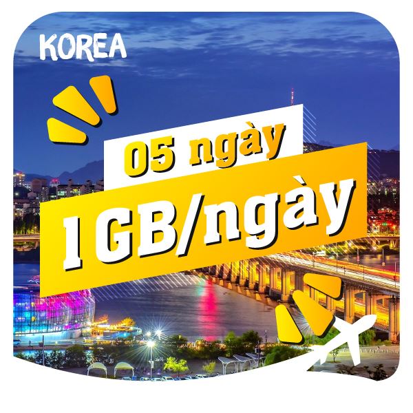 eSIM du lịch Bluecom South Korea 1GB/Ngày 5 Ngày