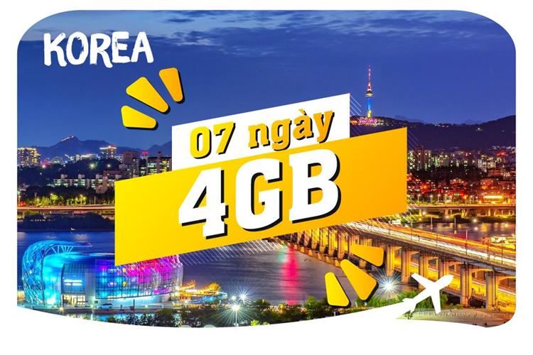 eSIM du lịch Bluecom South Korea 4GB/7 Ngày