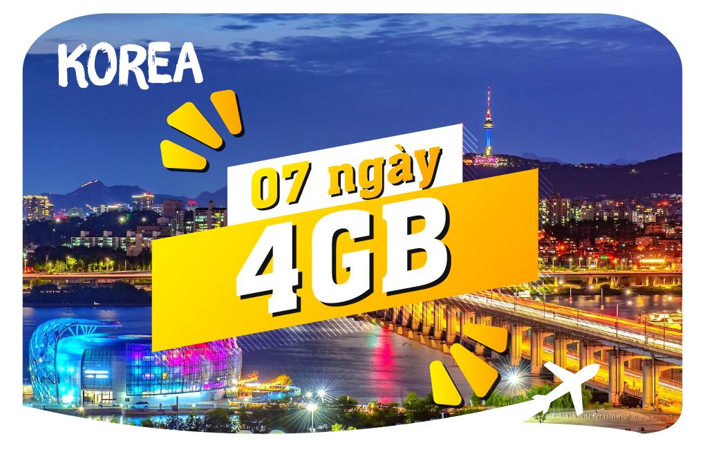 eSIM du lịch Bluecom South Korea 4GB/7 Ngày