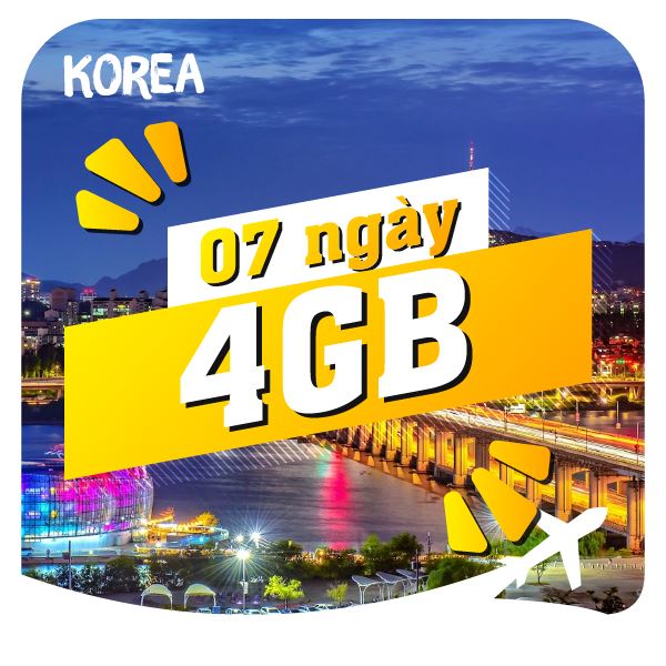 eSIM du lịch Bluecom South Korea 4GB/7 Ngày