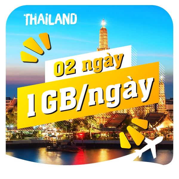 eSIM du lịch Bluecom Thailand 1GB/Ngày 2 Ngày