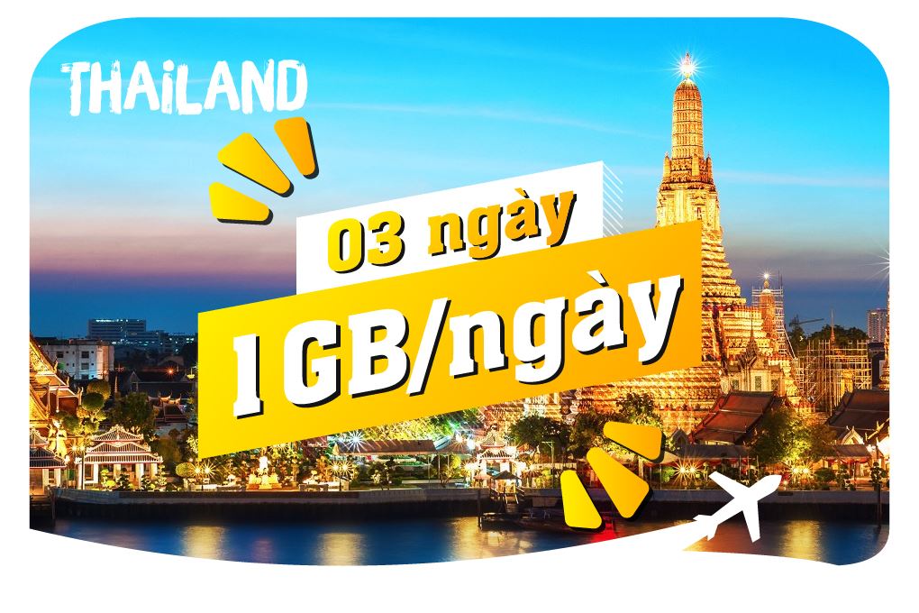 eSIM du lịch Bluecom Thailand 1GB/Ngày 3 Ngày