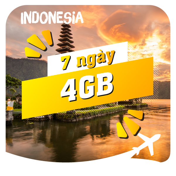 eSIM du lịch Bluecom Indonesia 4GB/7 Ngày