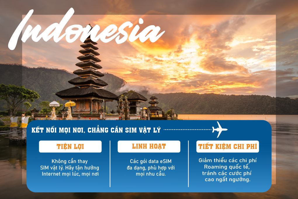 eSIM du lịch Bluecom Indonesia 4GB/7 Ngày