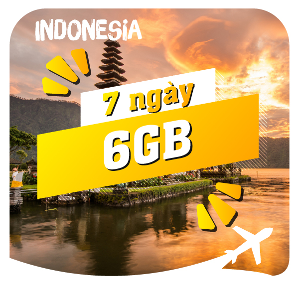 eSIM du lịch Bluecom Indonesia 6GB/7 Ngày