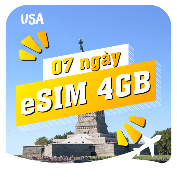 eSIM du lịch Bluecom United States 4GB/7 Ngày