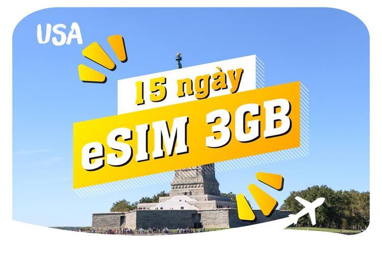 eSIM du lịch Bluecom United States 3GB/15 Ngày