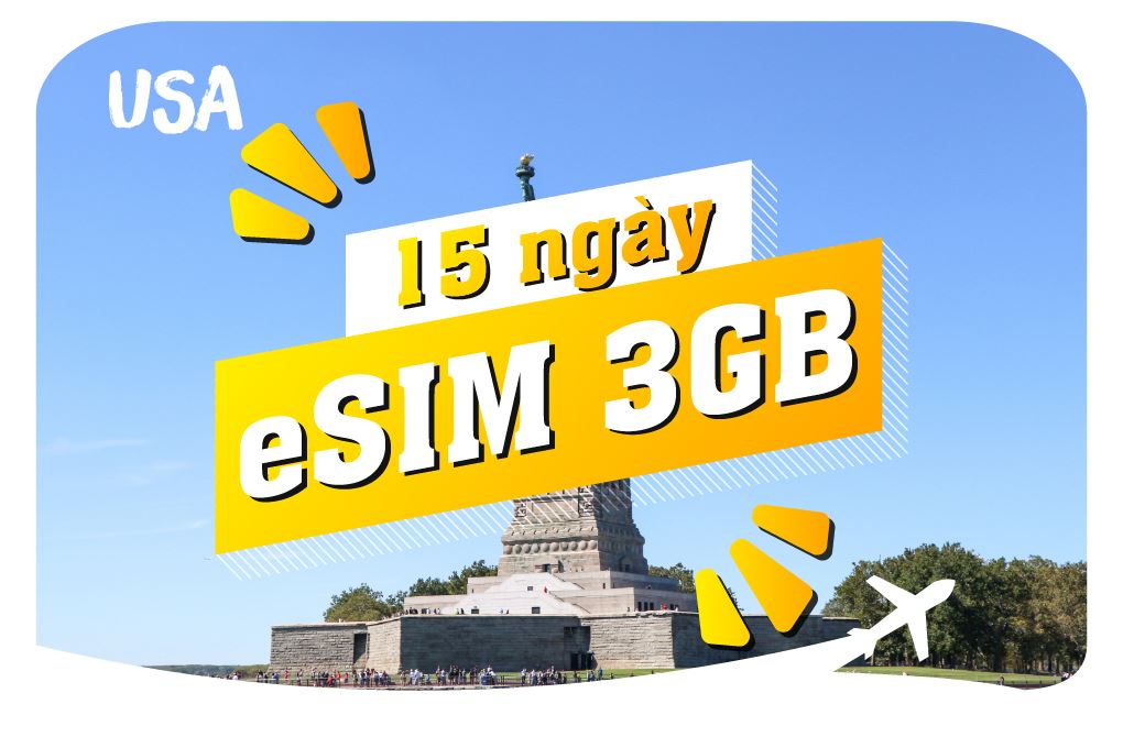 eSIM du lịch Bluecom United States 3GB/15 Ngày