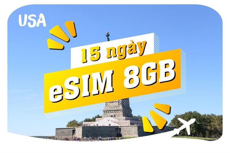 eSIM du lịch Bluecom United States 8GB/15 Ngày