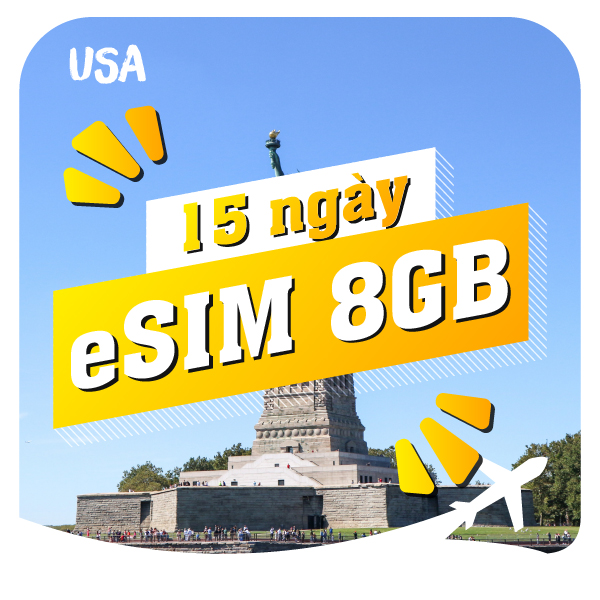 eSIM du lịch Bluecom United States 8GB/15 Ngày