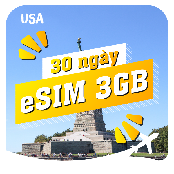 eSIM du lịch Bluecom United States 3GB/30 Ngày