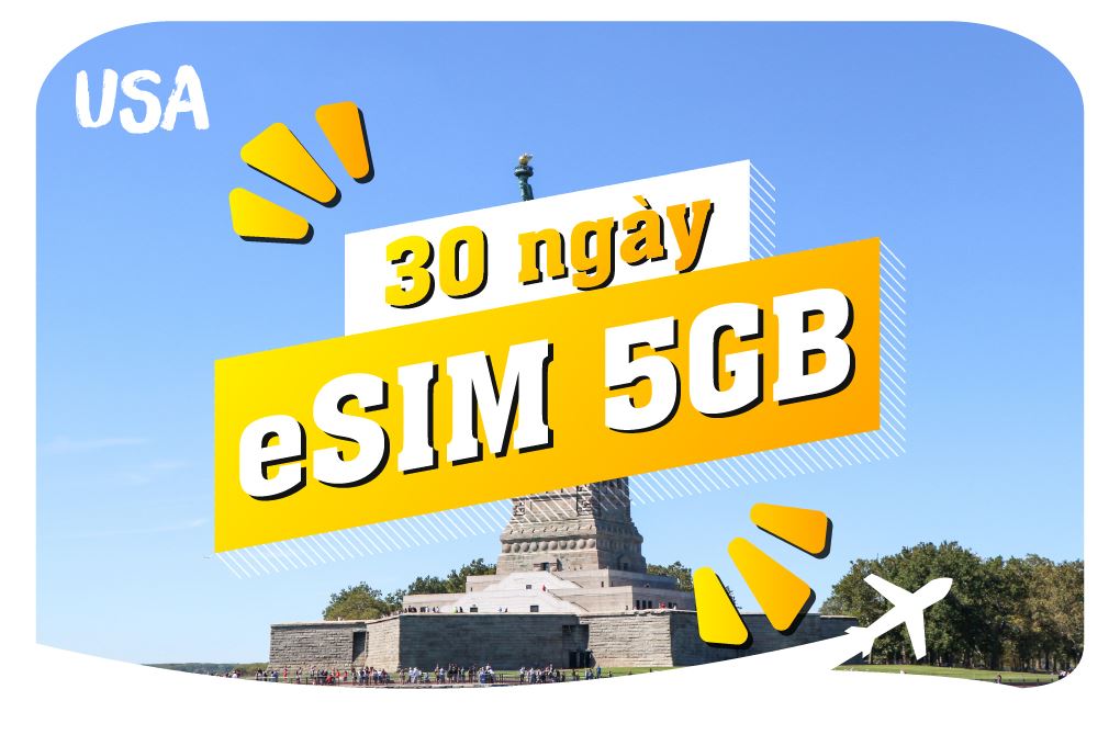 eSIM du lịch Bluecom United States 5GB/30 Ngày