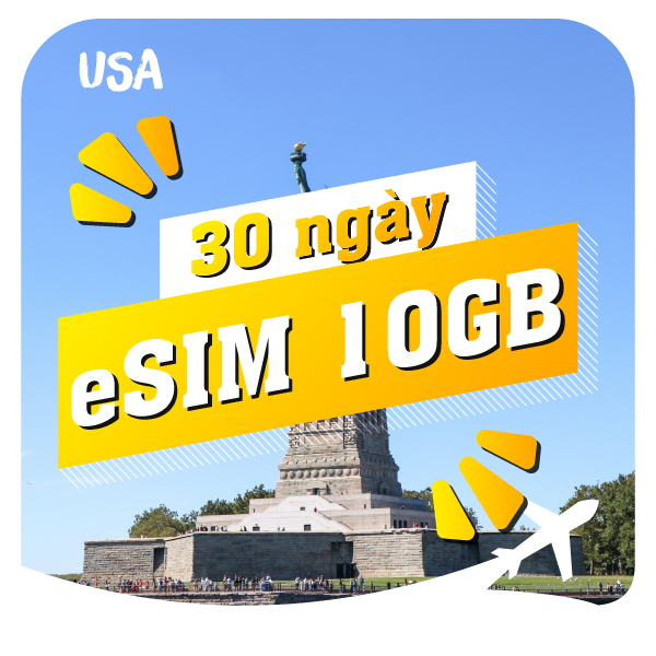 eSIM du lịch Bluecom United States 10GB/30 Ngày