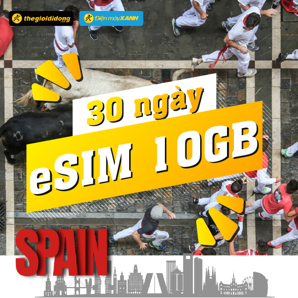 eSIM du lịch Bluecom Spain 10GB/30 Ngày