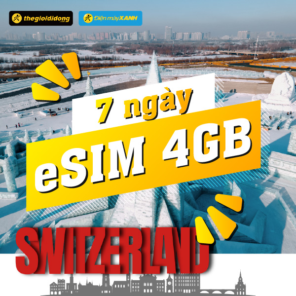 eSIM du lịch Bluecom Switzerland 4GB/7 Ngày