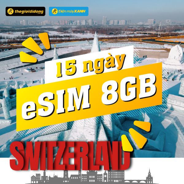 eSIM du lịch Bluecom Switzerland 8GB/15 Ngày