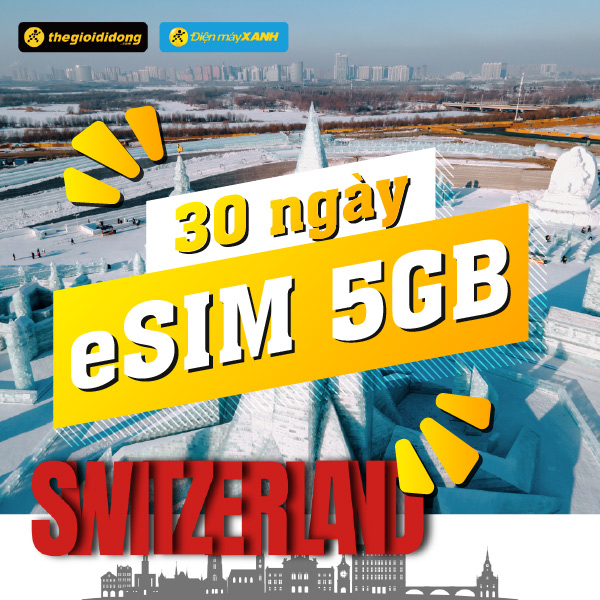 eSIM du lịch Bluecom Switzerland 5GB/30 Ngày