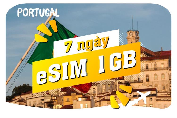 eSIM du lịch Bluecom Portugal 1GB/7 Ngày