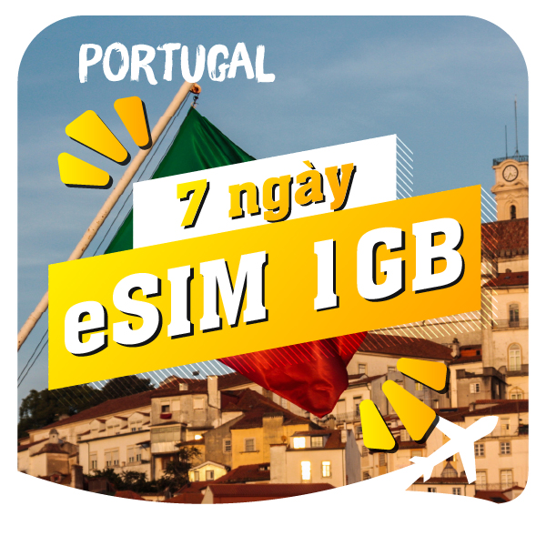 eSIM du lịch Bluecom Portugal 1GB/7 Ngày