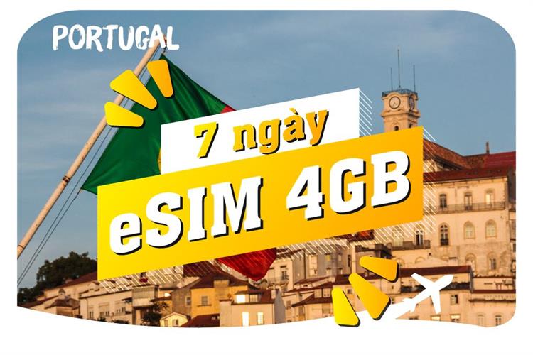 eSIM du lịch Bluecom Portugal 4GB/7 Ngày