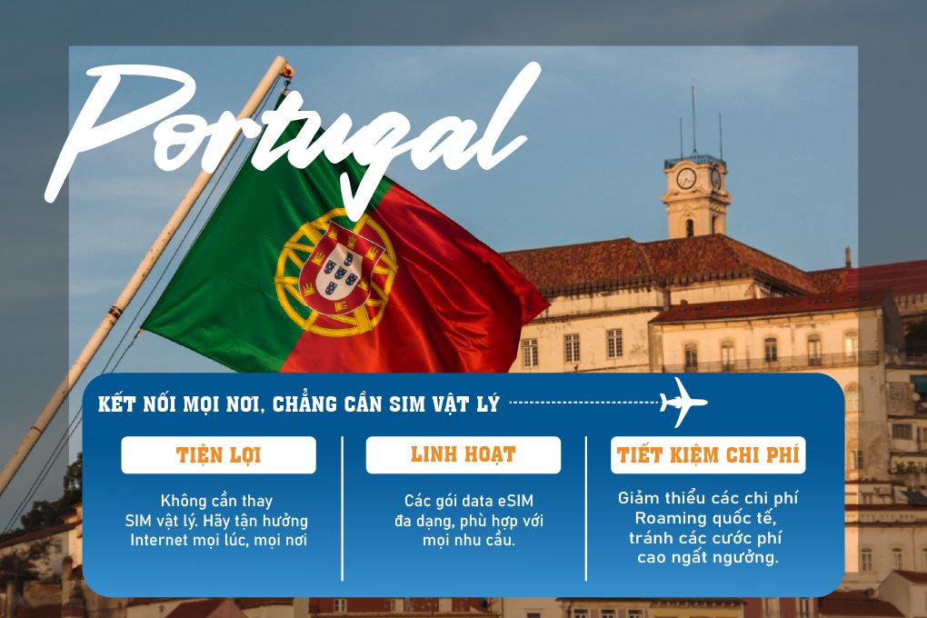 eSIM du lịch Bluecom Portugal 3GB/15 Ngày