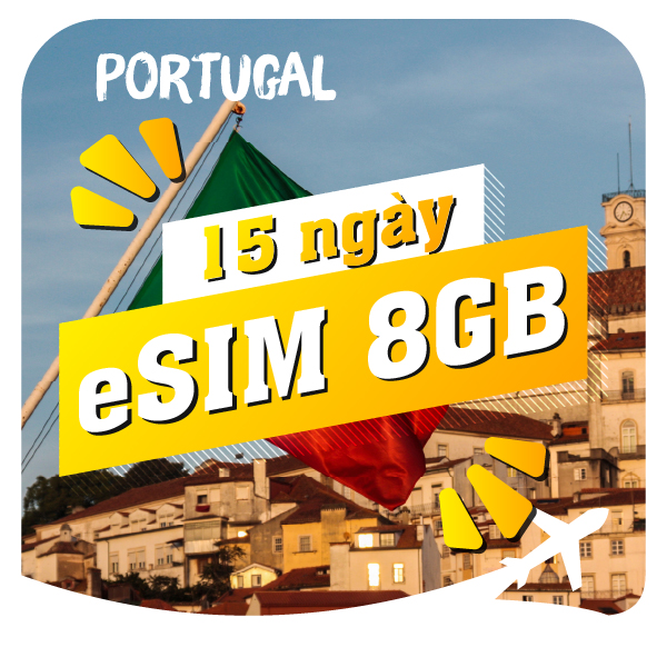eSIM du lịch Bluecom Portugal 8GB/15 Ngày
