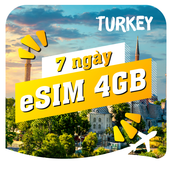 eSIM du lịch Bluecom Turkey 4GB/7 Ngày