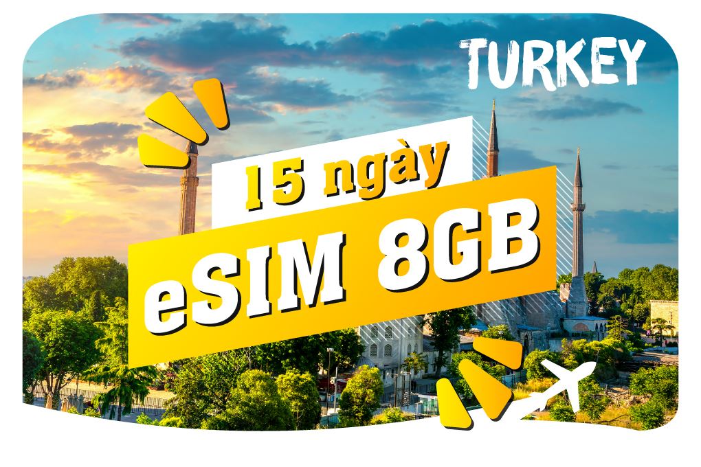 eSIM du lịch Bluecom Turkey 8GB/15 Ngày