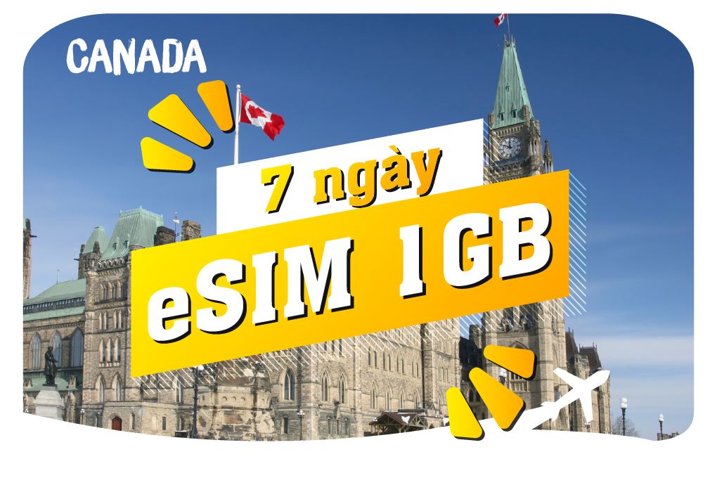 eSIM du lịch Bluecom Canada 1GB/7 Ngày