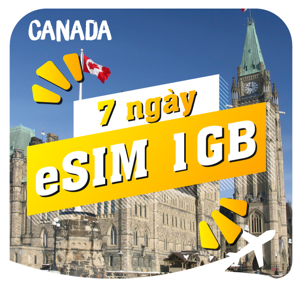 eSIM du lịch Bluecom Canada 1GB/7 Ngày