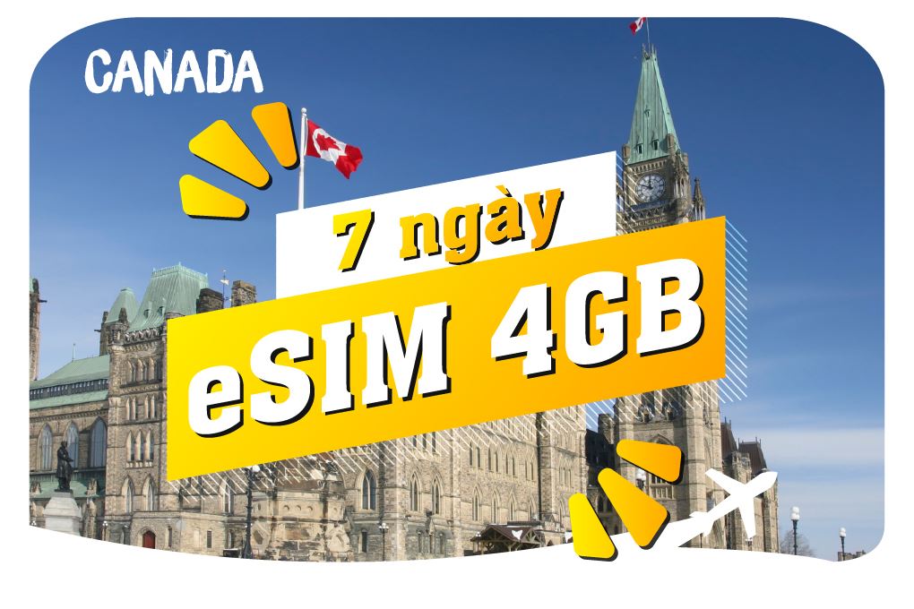eSIM du lịch Bluecom Canada 4GB/7 Ngày