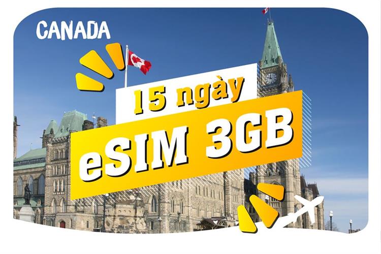 eSIM du lịch Bluecom Canada 3GB/15 Ngày