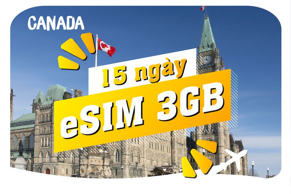 eSIM du lịch Bluecom Canada 3GB/15 Ngày
