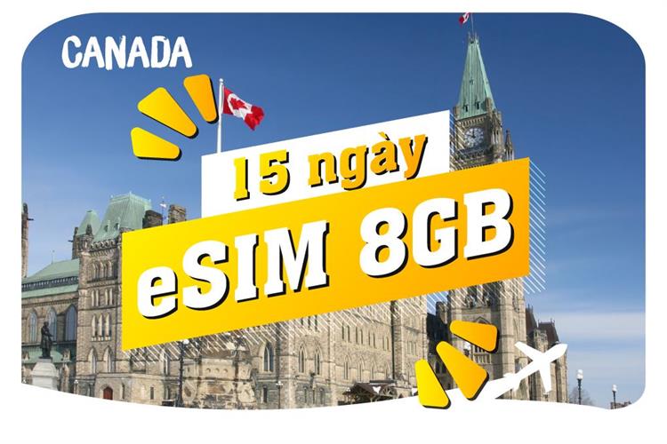 eSIM du lịch Bluecom Canada 8GB/15 Ngày