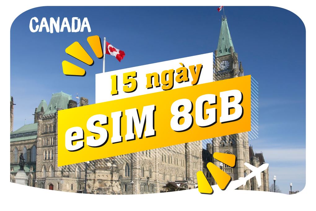 eSIM du lịch Bluecom Canada 8GB/15 Ngày