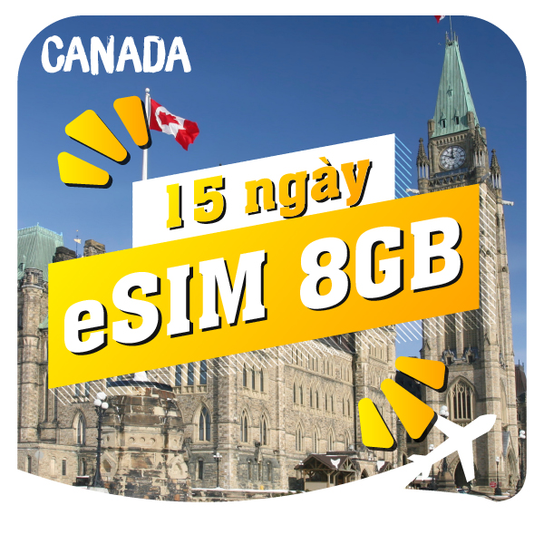 eSIM du lịch Bluecom Canada 8GB/15 Ngày
