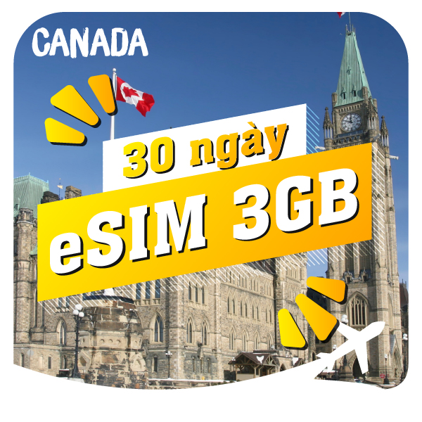 eSIM du lịch Bluecom Canada 3GB/30 Ngày
