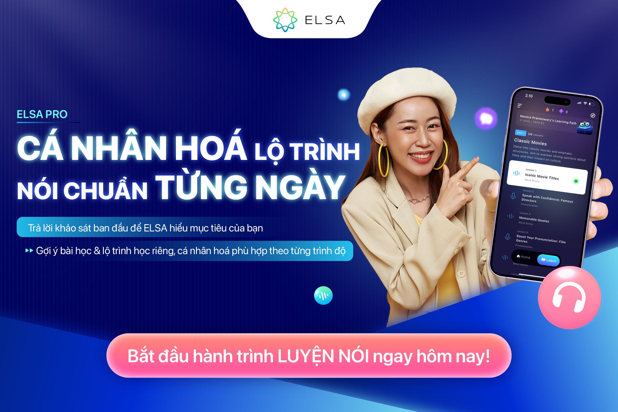 Phần mềm luyện phát âm tiếng Anh Elsa 1 tháng