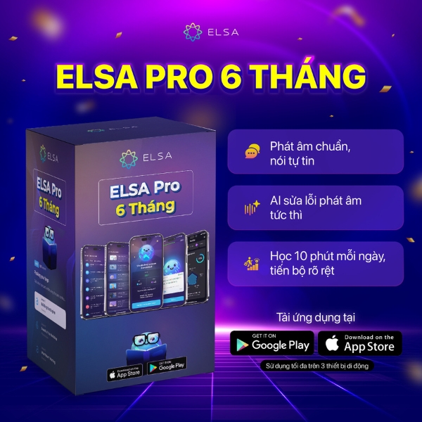 Phần mềm luyện phát âm tiếng Anh Elsa 6 tháng
