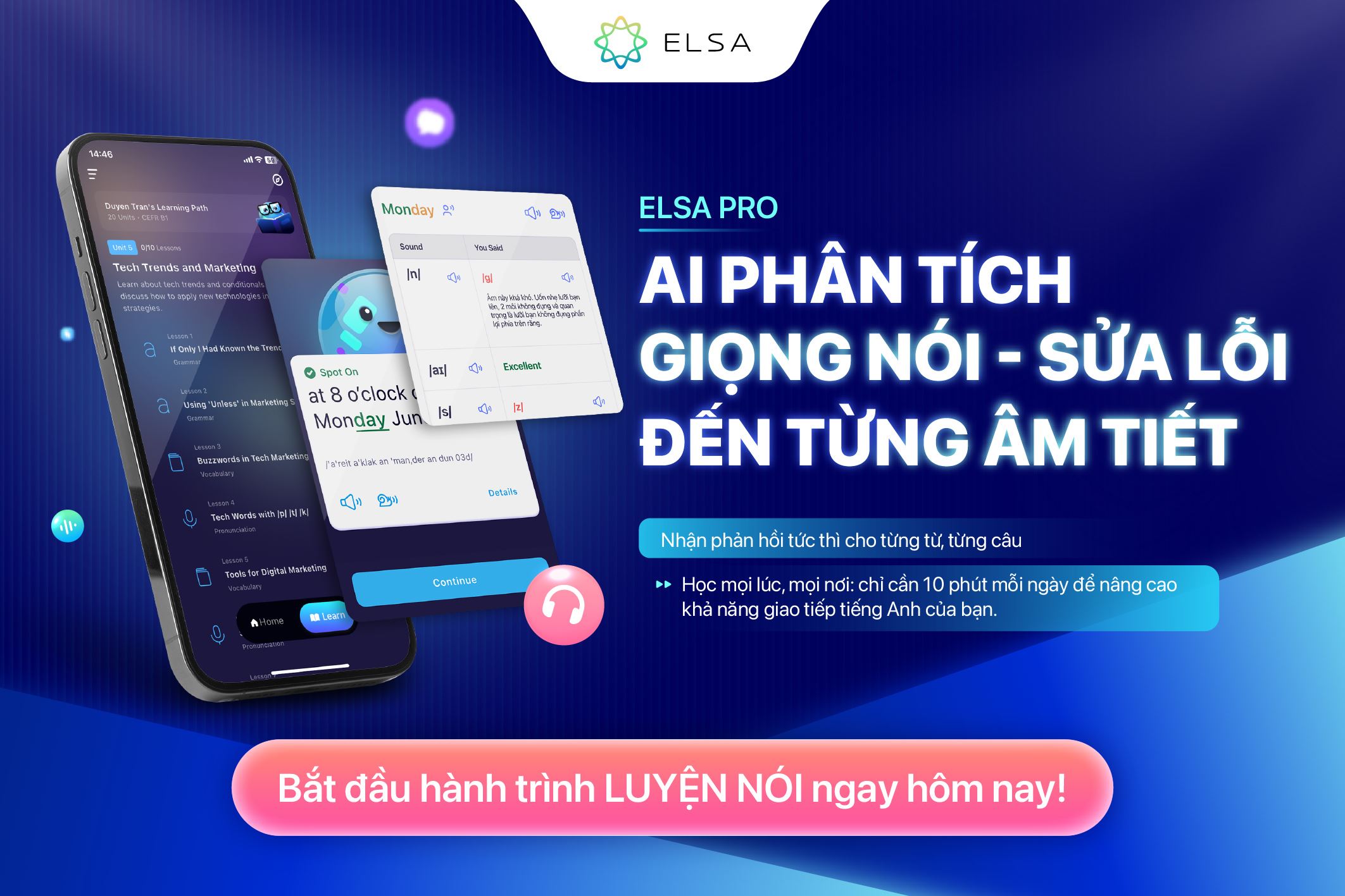 Phần mềm luyện phát âm tiếng Anh Elsa 12 tháng