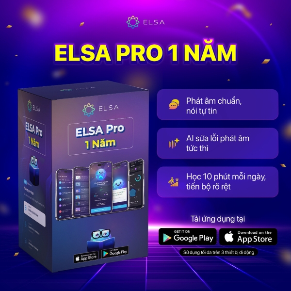 Phần mềm luyện phát âm tiếng Anh Elsa 12 tháng