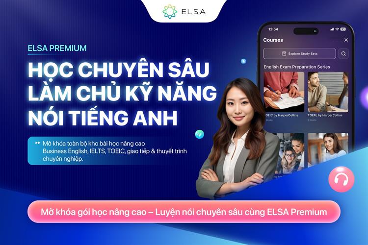 Phần mềm luyện phát âm tiếng Anh Elsa nâng cao gói không giới hạn