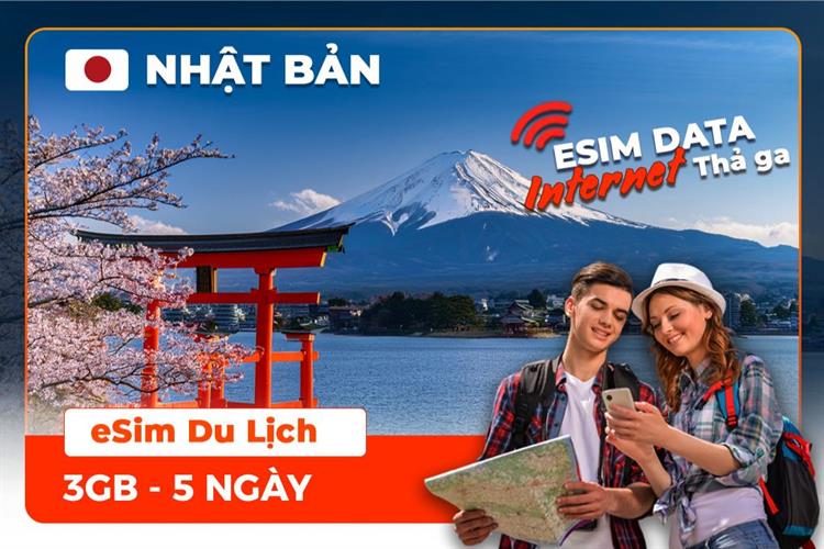 eSIM du lịch Bluecom Japan 3GB/5 Ngày