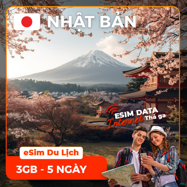eSIM du lịch Bluecom Japan 3GB/5 Ngày