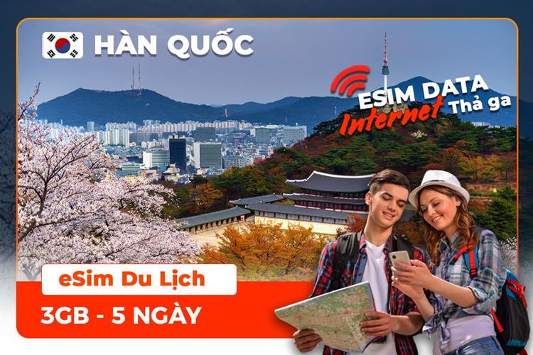 eSIM du lịch Bluecom South Korea 3GB/5 Ngày