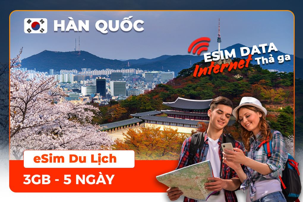 eSIM du lịch Bluecom South Korea 3GB/5 Ngày