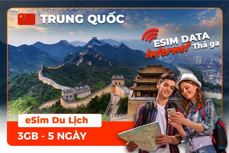 eSIM du lịch Bluecom China 3GB/5 Ngày