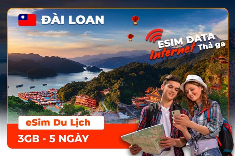 eSIM du lịch Bluecom Taiwan 3GB/5 Ngày