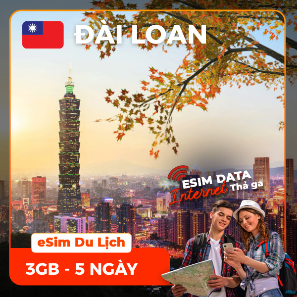 eSIM du lịch Bluecom Taiwan 3GB/5 Ngày